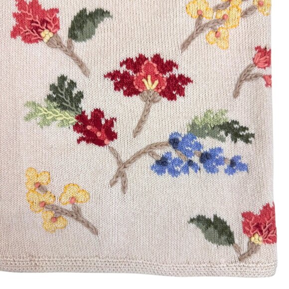 Vintage | Talbots | L | Floral Embroidered Cardigan Sweater | Cottagecore | Y2K - Picture 14 of 16